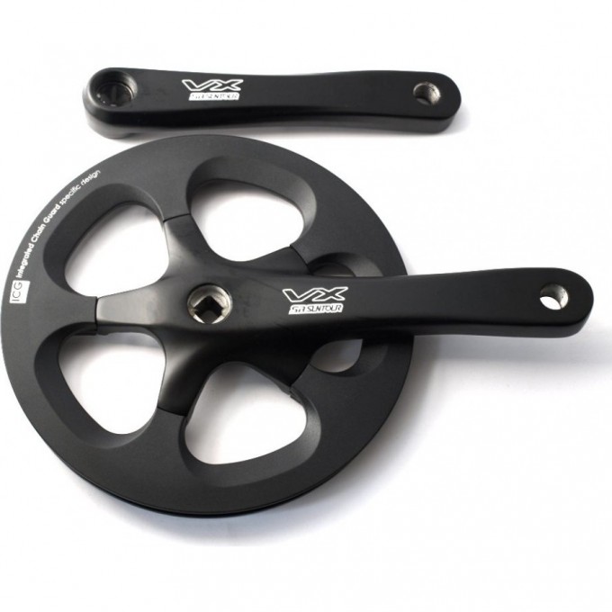 Шатуны SUNTOUR CW16-VX-S42 PB BDG 42T, 175мм, с двойной защитой, чёрные 7788 Шатуны SUNTOUR CW16-VX-S42 PB BDG 42T, 175мм, с двойной защитой, чёрные 7788